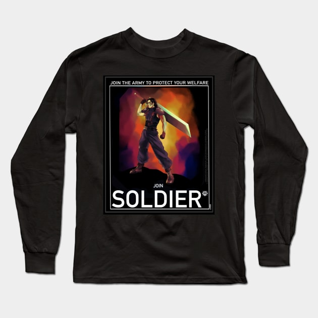 Angeal Hewley poster SOLDIER Long Sleeve T-Shirt by Saoghal